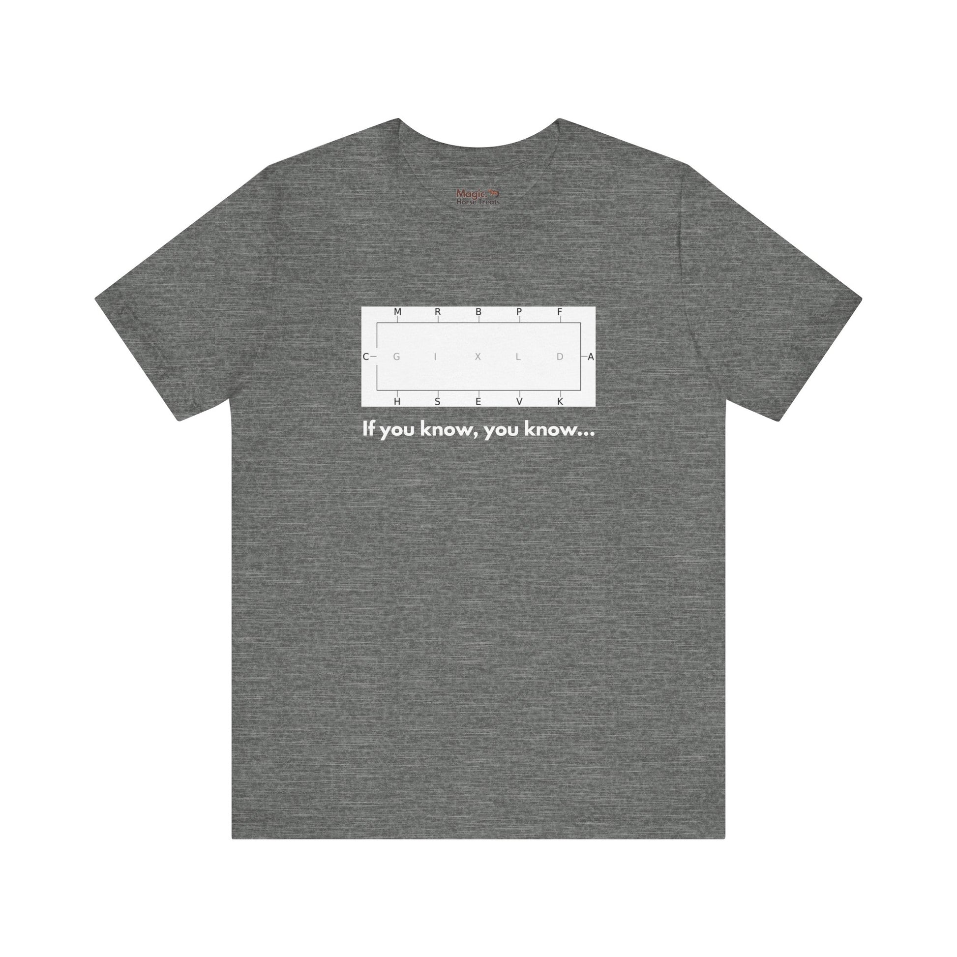 'If you know, you know 'Unisex Jersey Short Sleeve Tee, Funny Dressage Cotton T-shirt - Magic. Horse Treats