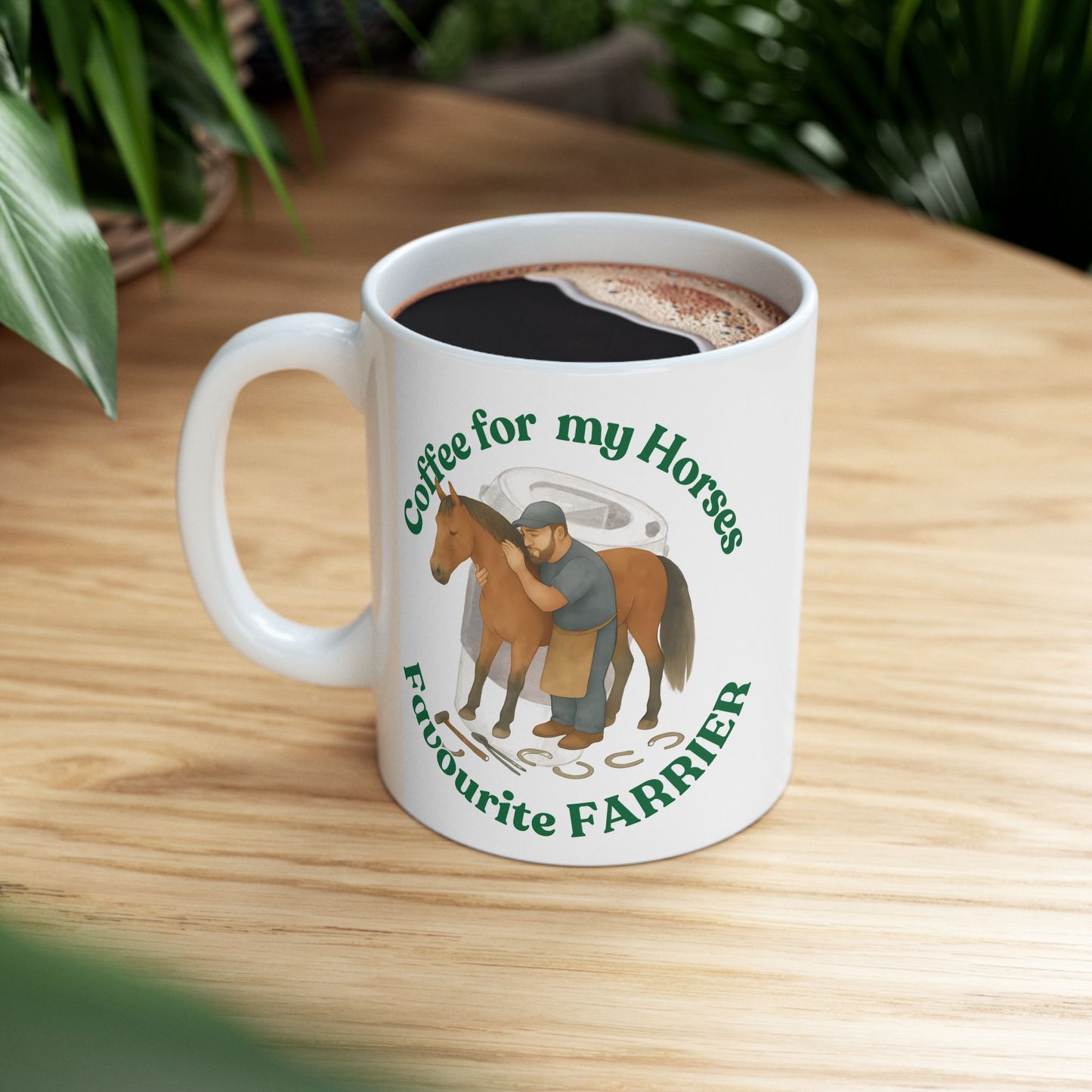 Coffee for Favourite Farrier white mug side
