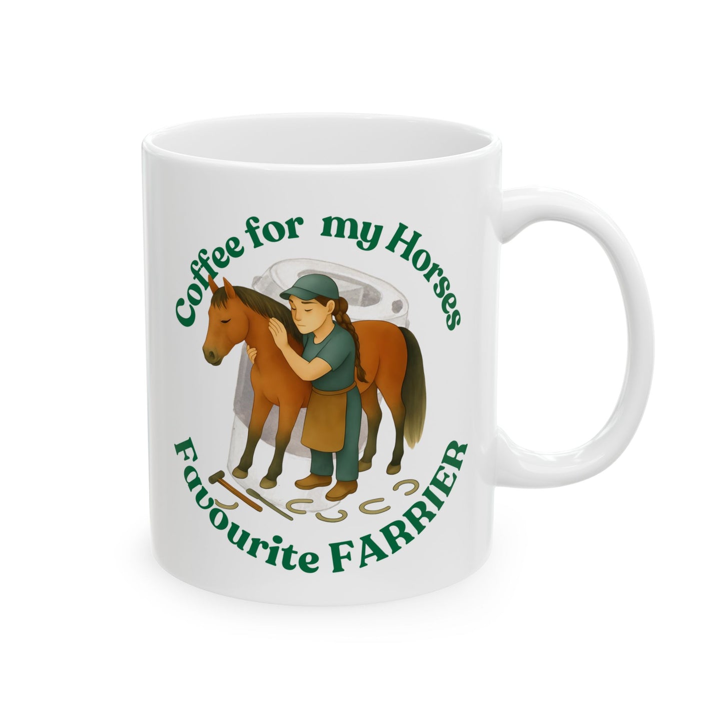 Coffee for Favourite LADY Farrier white mug side
