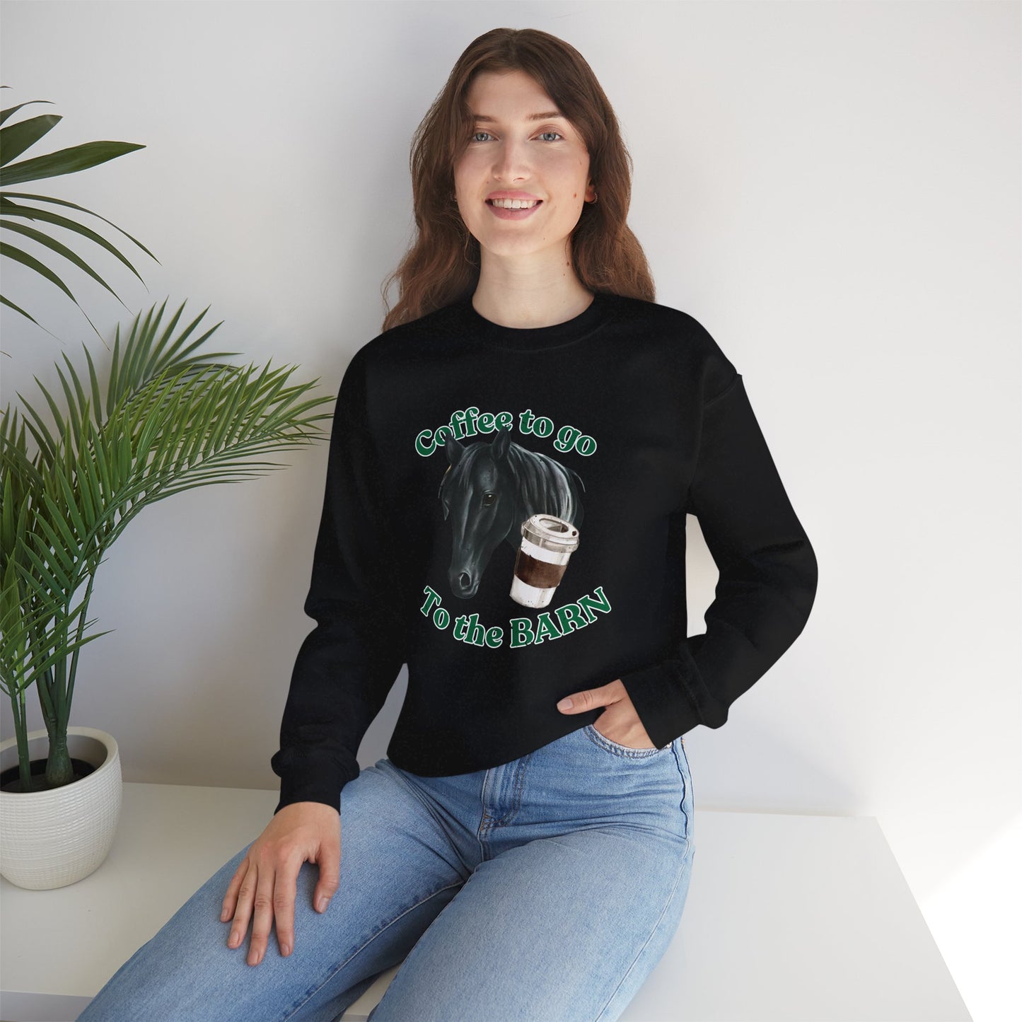Coffee to the barn BlackHorse sweatshirt black model