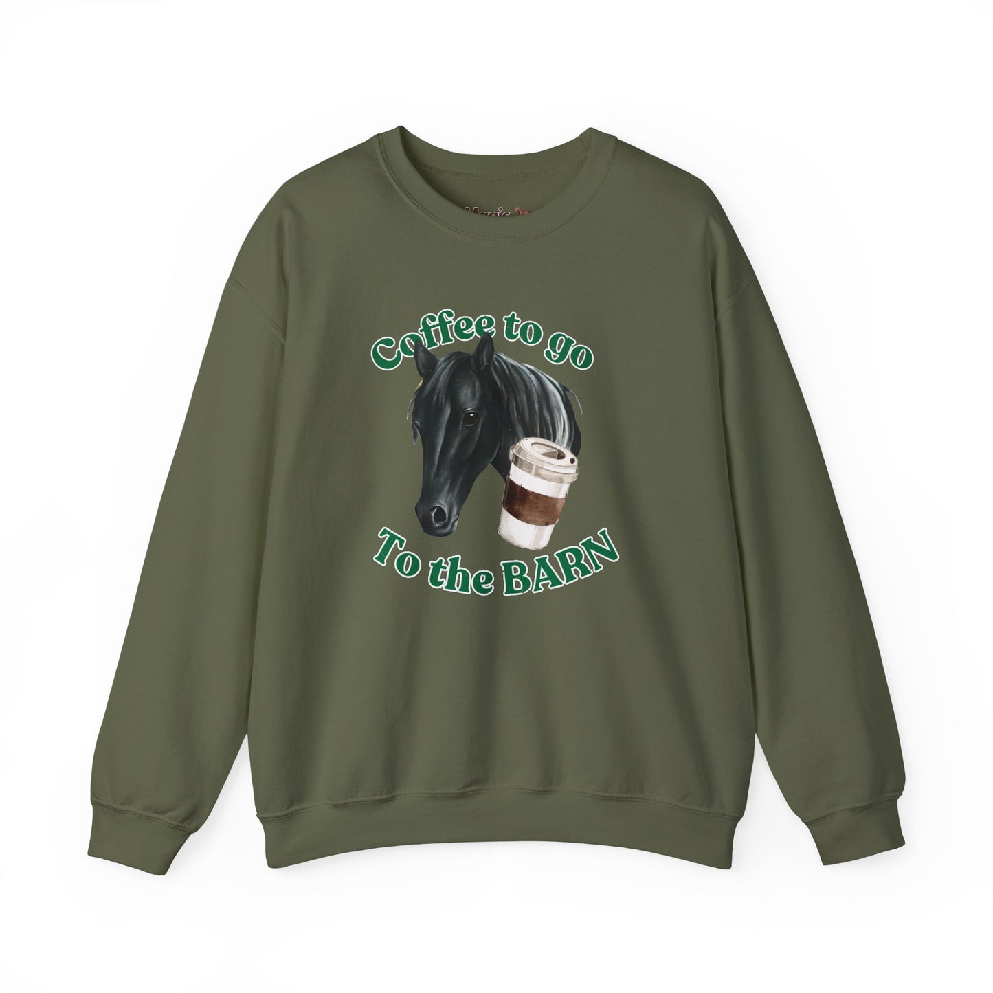 Coffee to the barn BlackHorse sweatshirt green