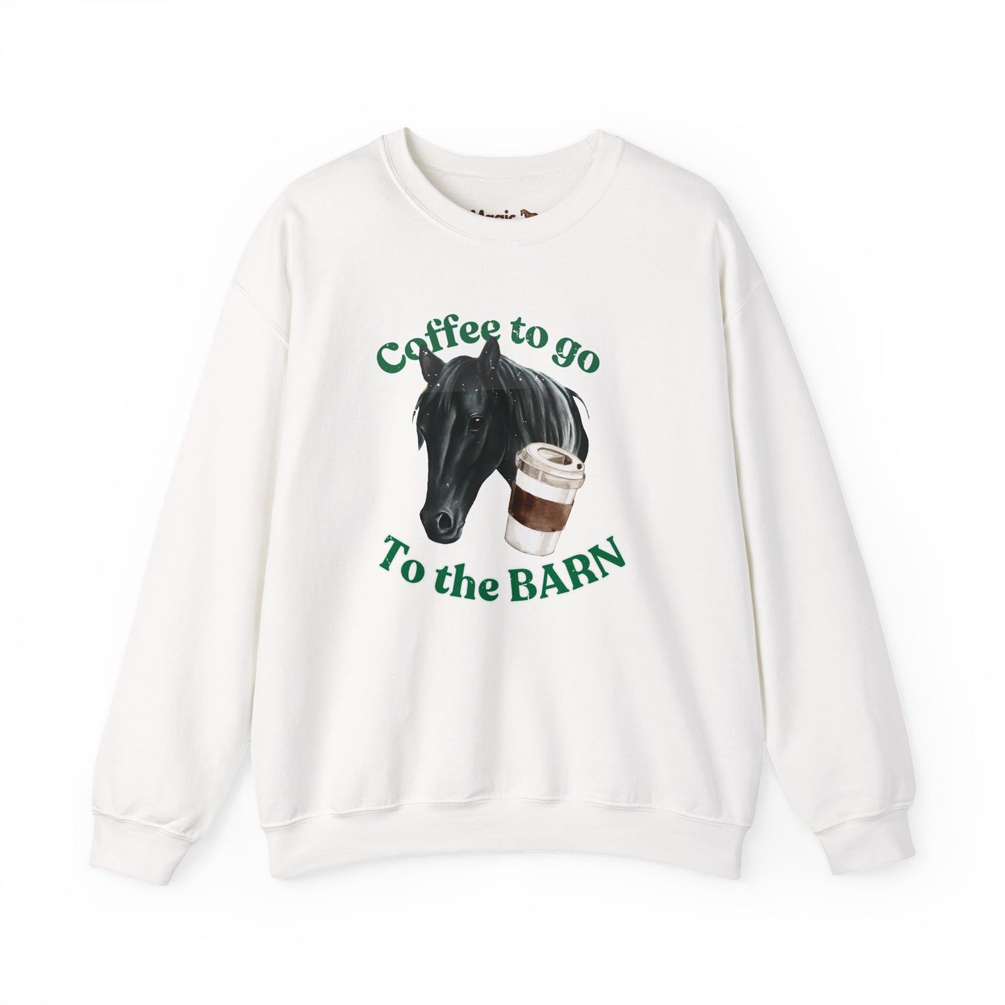 Coffee to the barn BlackHorse sweatshirt white
