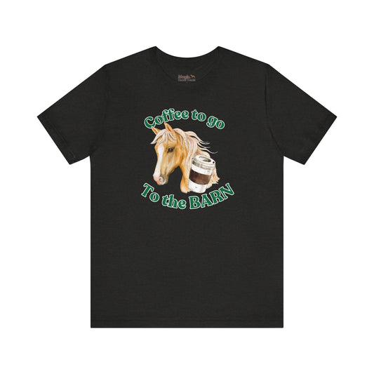 Coffee to the Barn palomino horse T-shirt black