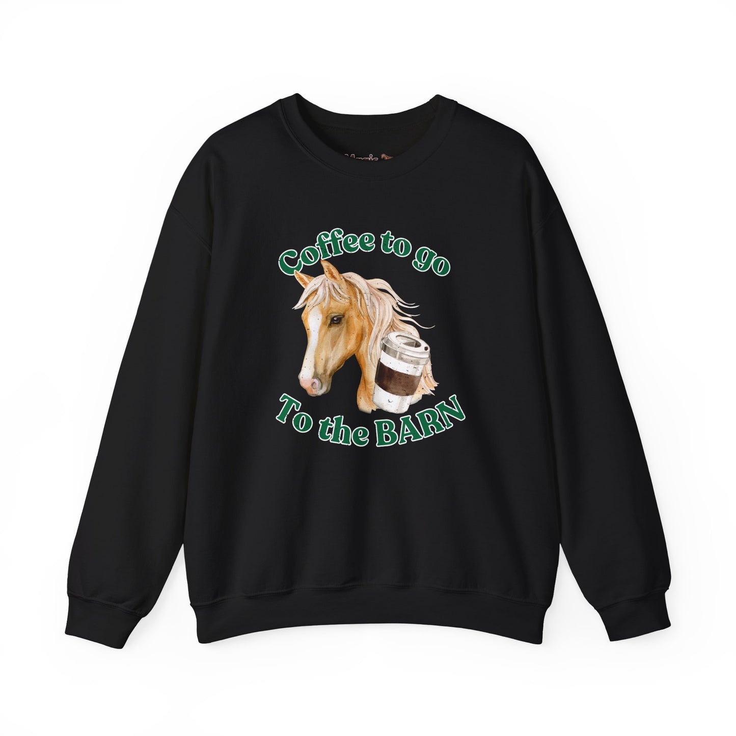 Coffee to the barn Palomino Horse sweatshirt black