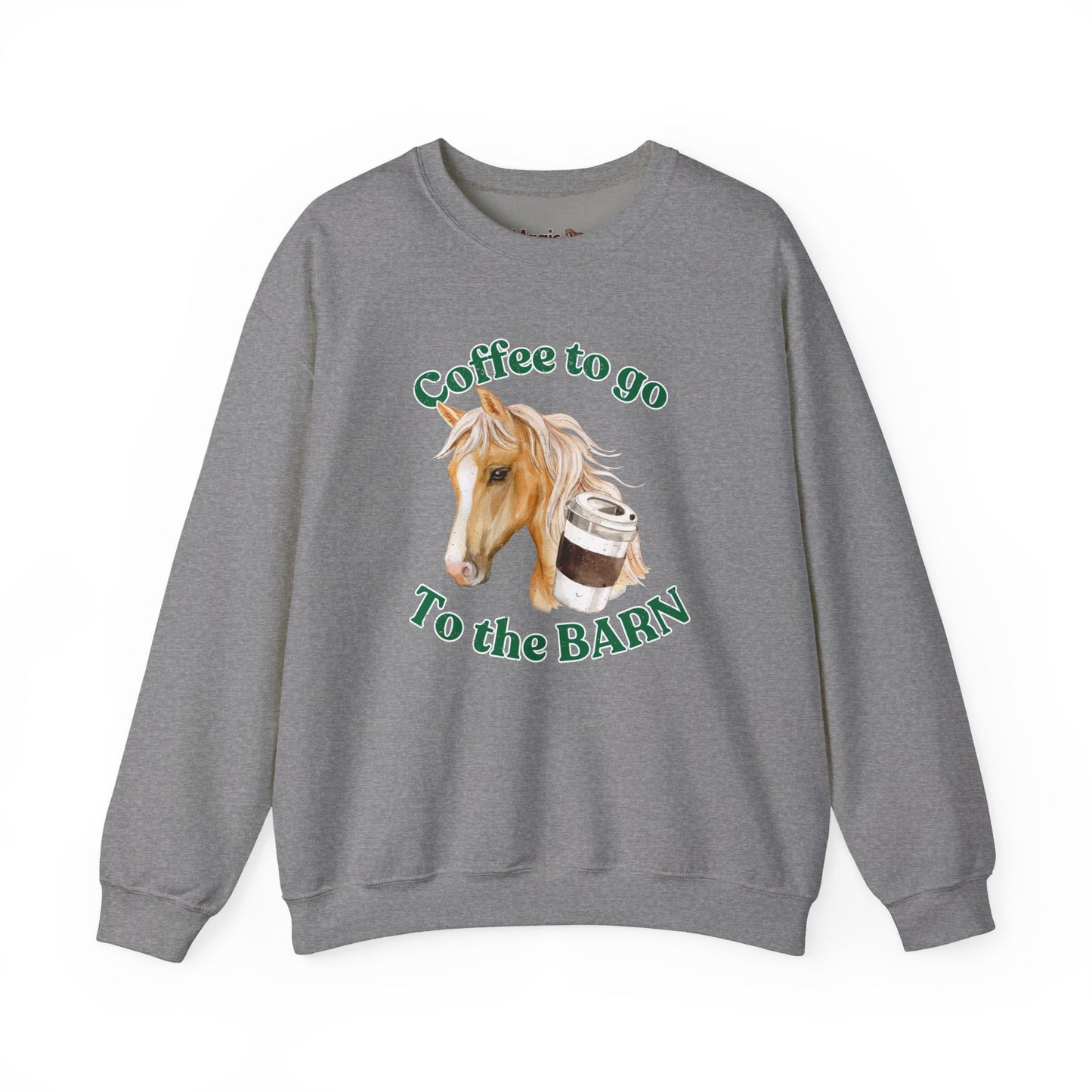 Coffee to the barn Palomino Horse sweatshirt grey