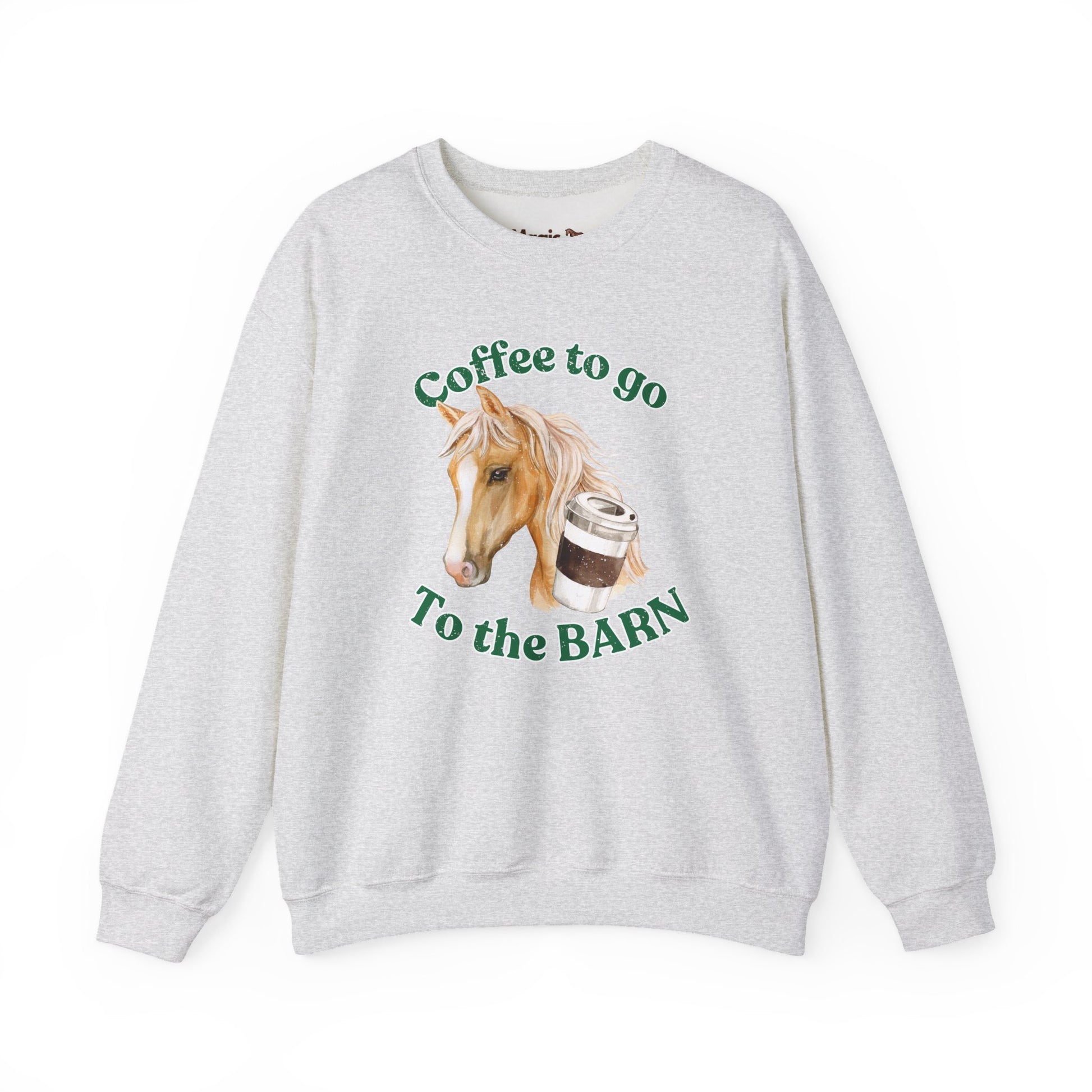 Coffee to the barn Palomino Horse sweatshirt liht grey
