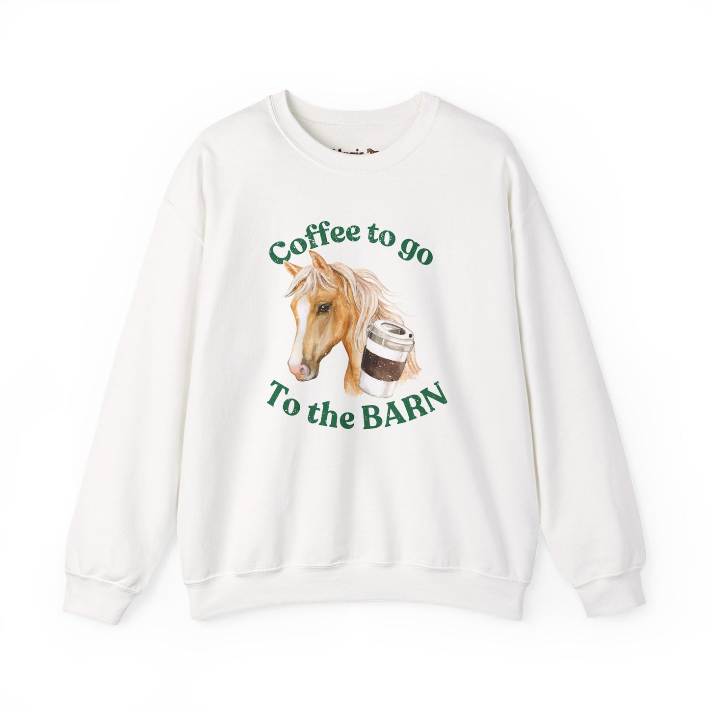 Coffee to the barn Palomino Horse sweatshirt white