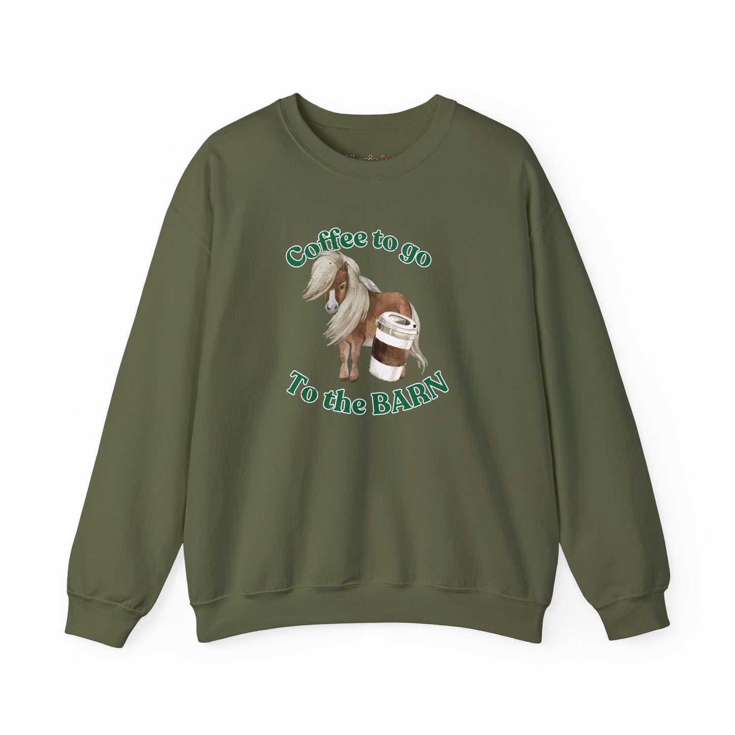 Coffee to the barn Pony Horse sweatshirt green