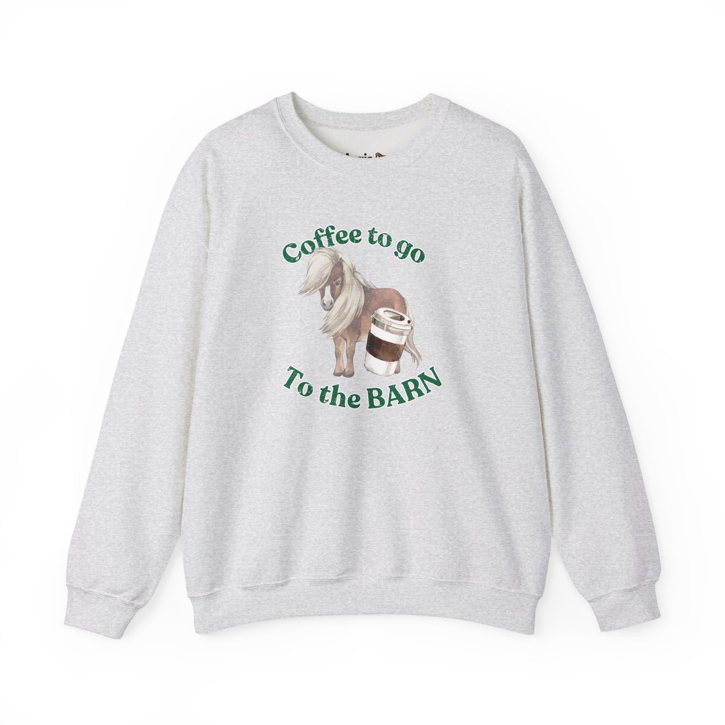 Coffee to the barn Pony Horse sweatshirt light grey
