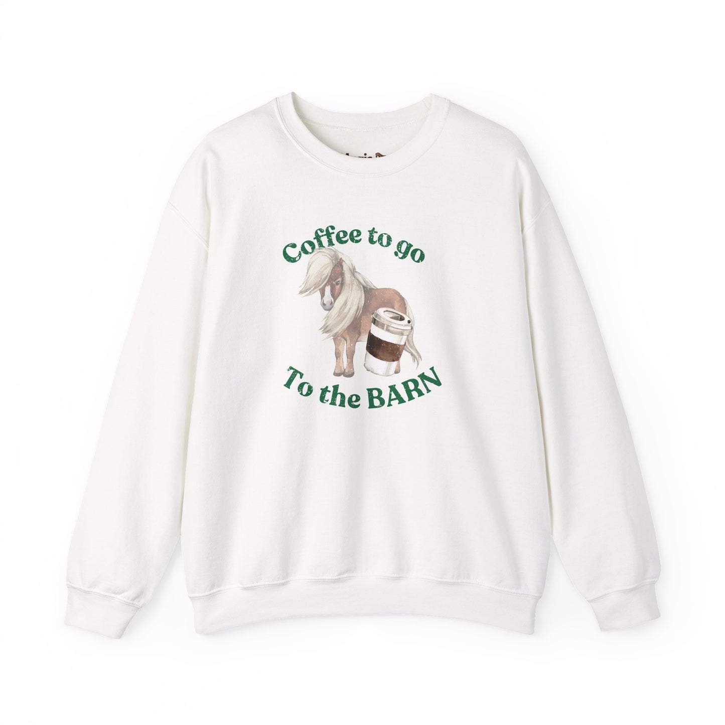 Coffee to the barn Pony Horse sweatshirt white