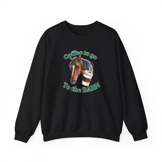 Coffee to the barn bay horse sweatshirt black